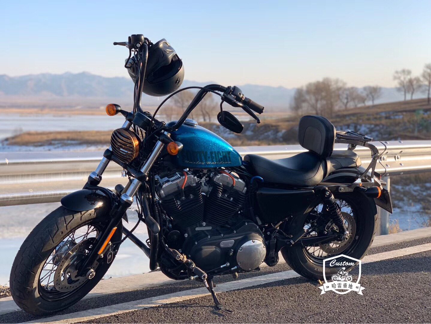 哈雷摩托车改装运动者1200戴娜软尾12英寸手把