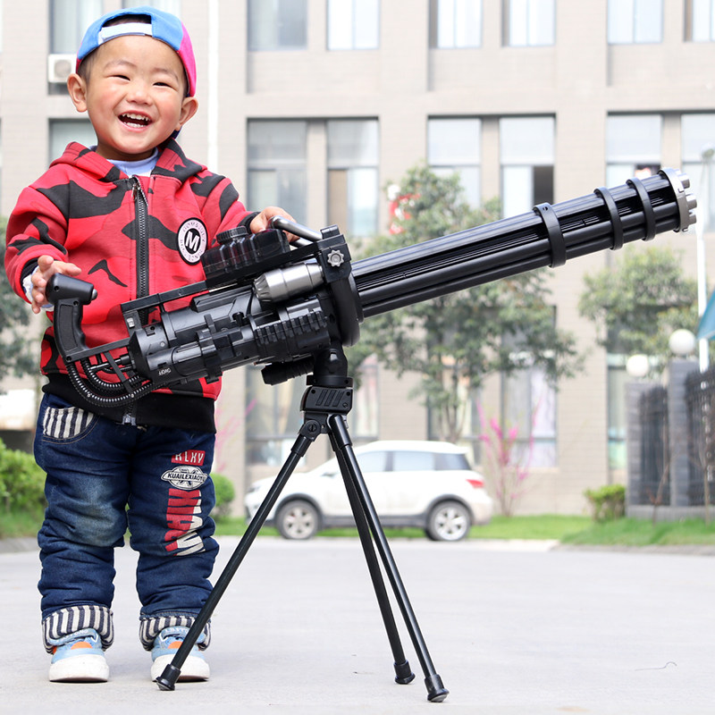 玩具枪加特林机枪电动连发水弹枪旋转加特林吸水晶弹发射子弹