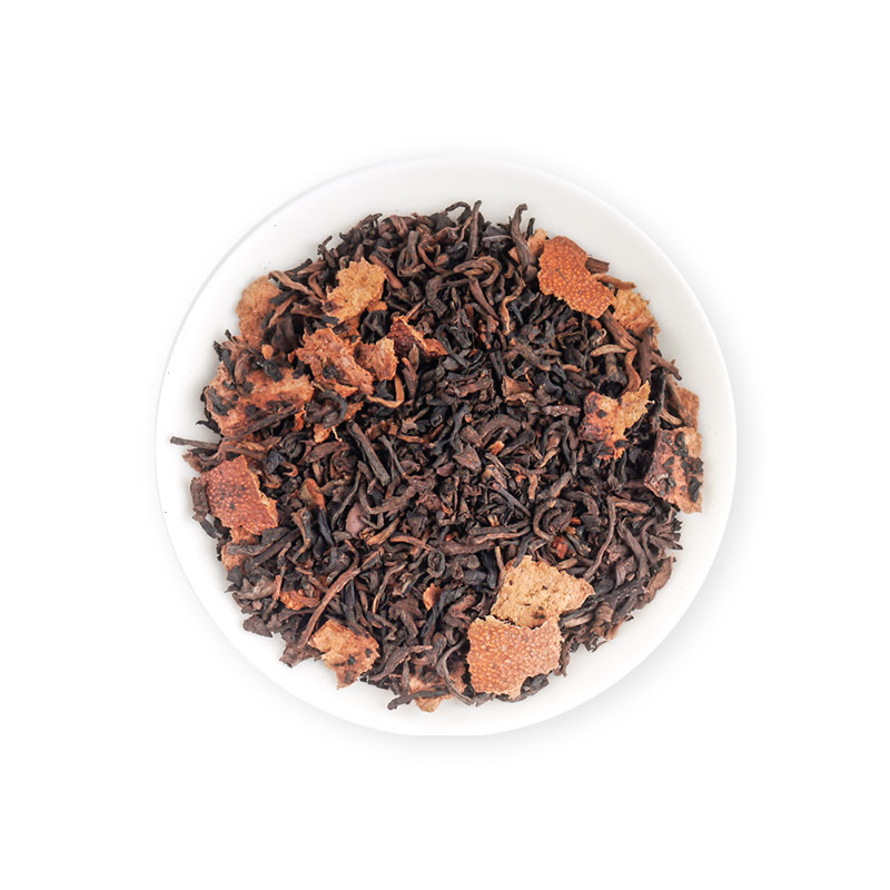 对白茶舍陈皮普洱80克黑茶新会陈皮红柑普洱温厚果香陈放4年