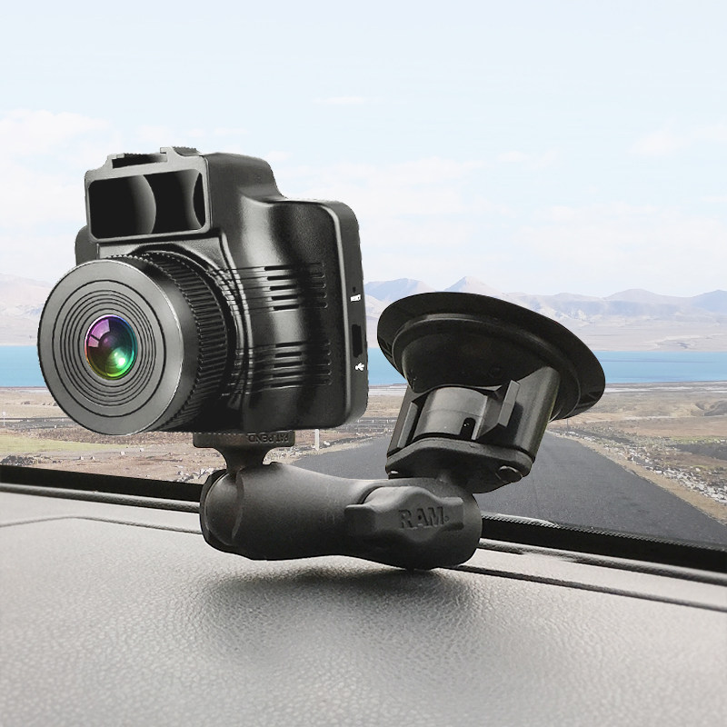 美国ram车载轻型运动相机固定支架风挡吸盘车载手机支架