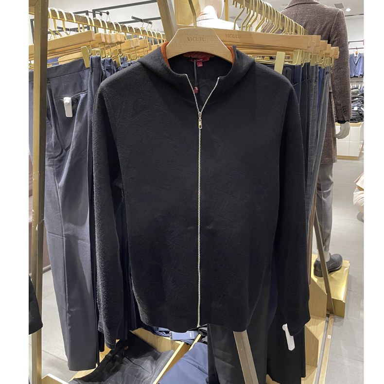 威可家正品男士长袖针织外套运动休闲连帽秋季男装针织男