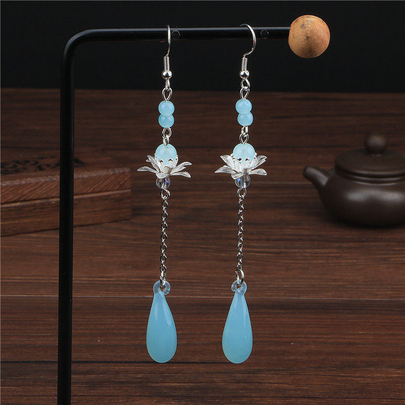 银针古风耳环复古长耳耳饰古代耳钉汉服配饰耳环