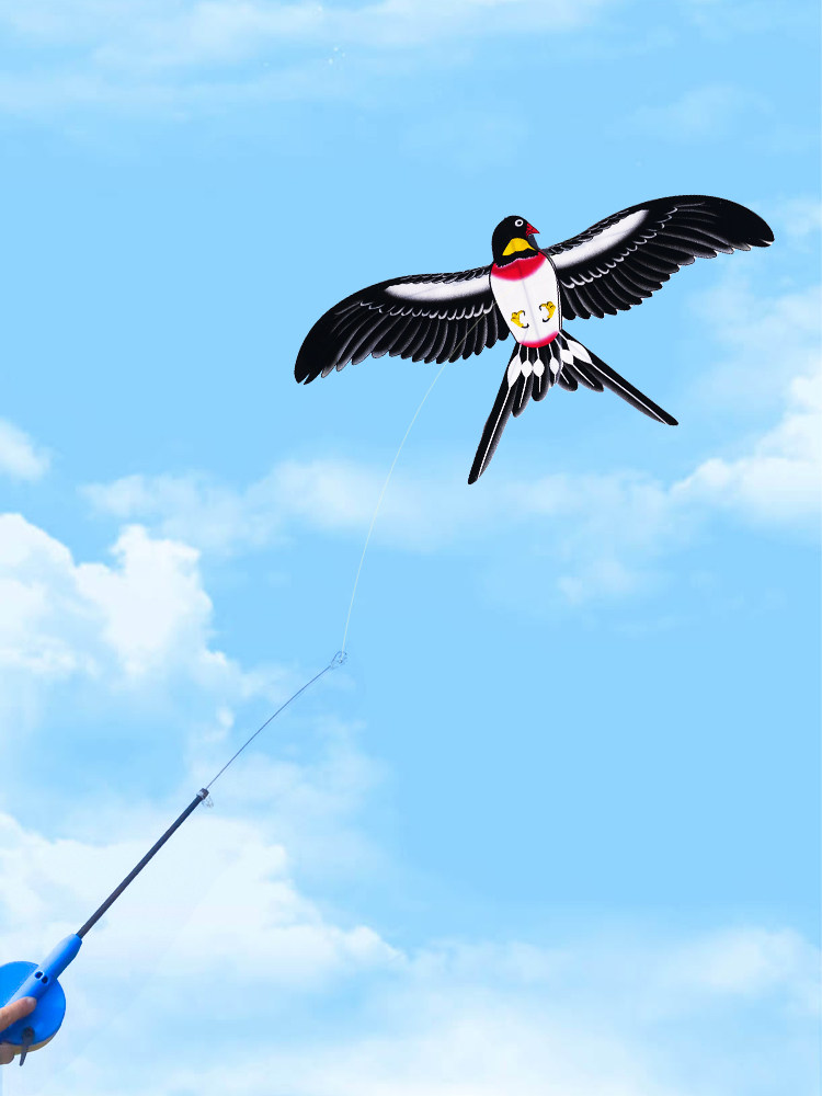 手持钓鱼竿小风筝儿童专用小孩微风易飞迷你风筝