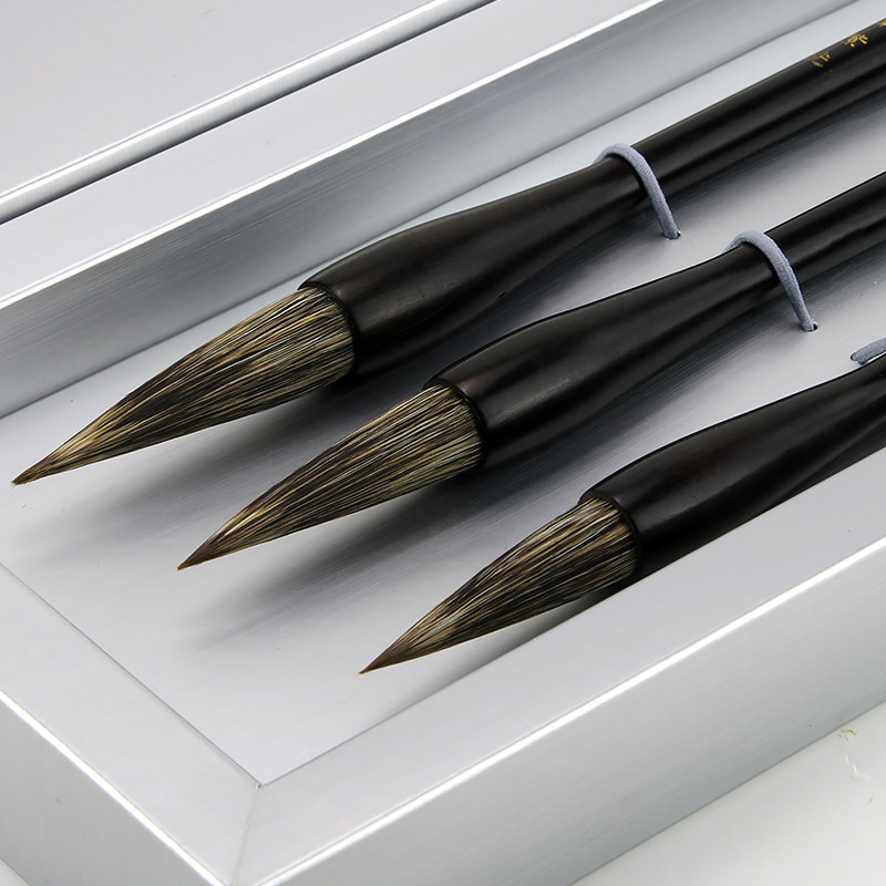 紫光国画山水石獾毛大中大中小小楷硬毫毛笔檀木毛笔