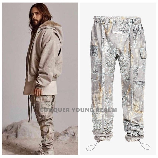 fearofgodfog6th第六季高街树叶迷彩牛仔裤休闲裤