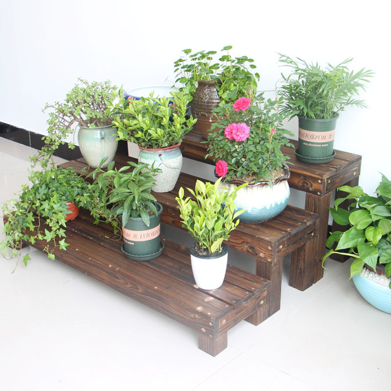 实木多肉花架多层阳台室外庭院户外单层矮花花架