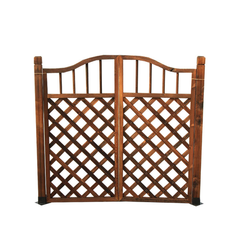 户外木质防腐木门木栅栏园艺双开门篱笆门菜园院子门木围栏花园门