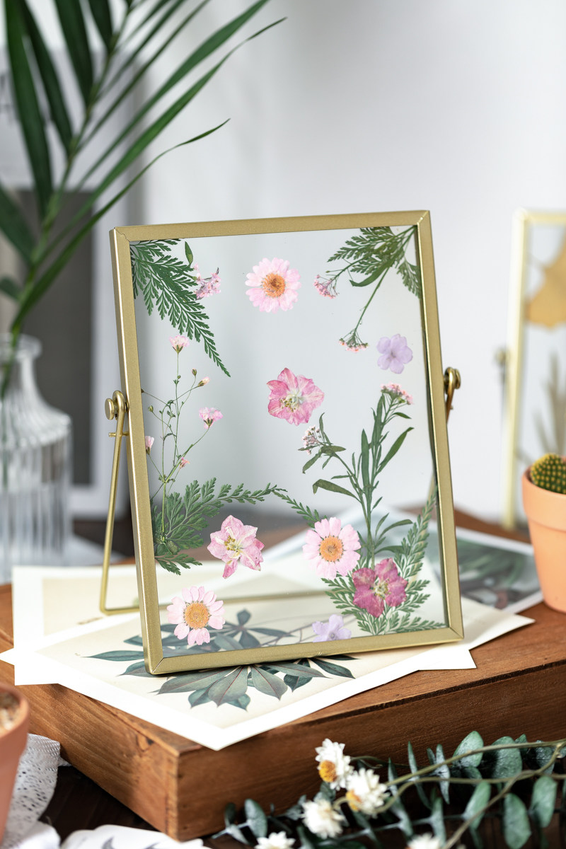 花纪花艺活动沙龙干花玻璃金属押花压花创意相框