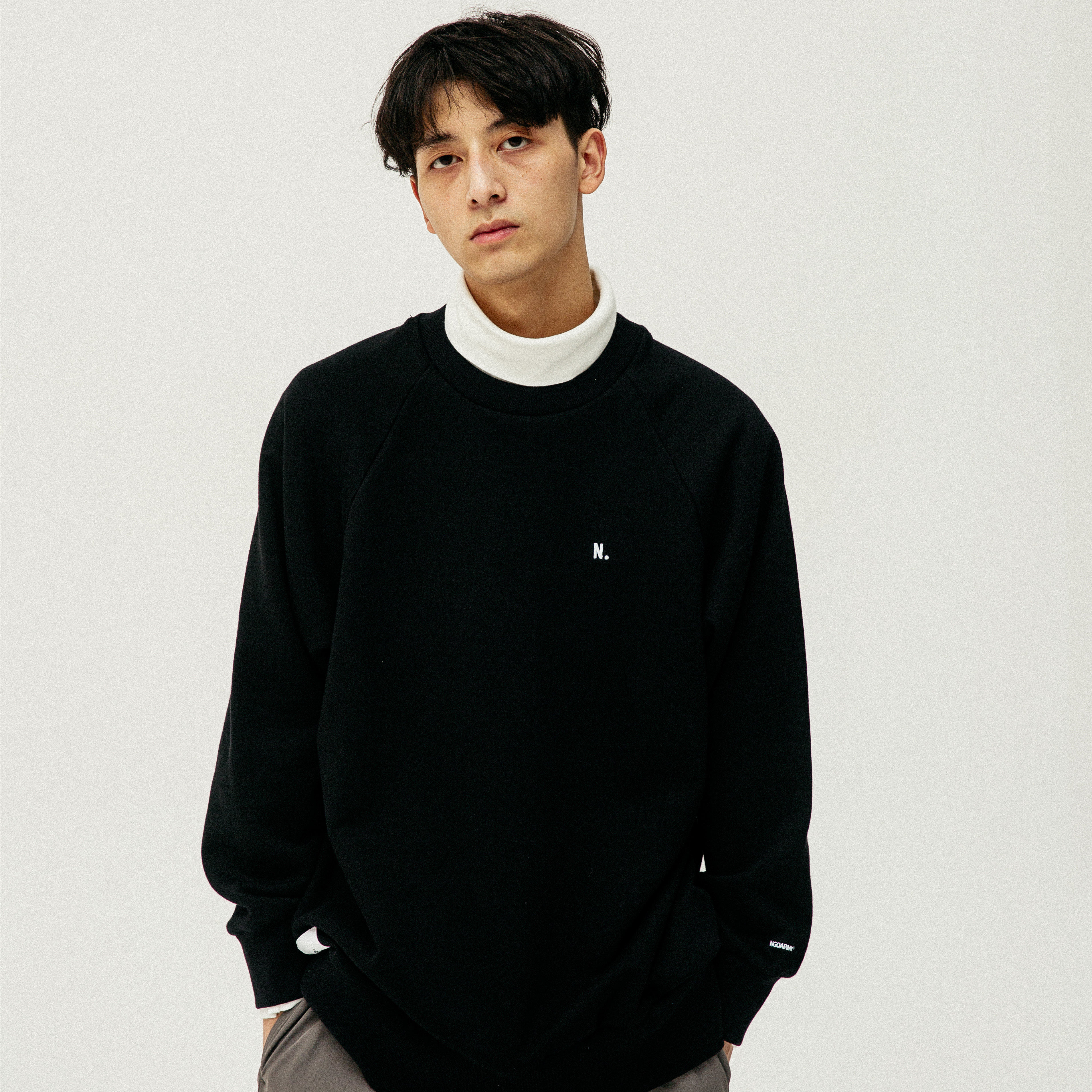 > ngoarmy > ngoarmy 19aw加厚加绒无帽落肩百搭卫衣 日系宽松秋冬