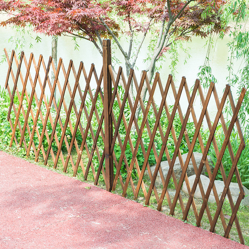 绿化草坪木桩护栏花园围栏碳化伸缩防腐木栅栏户外隔断小篱笆栏栅