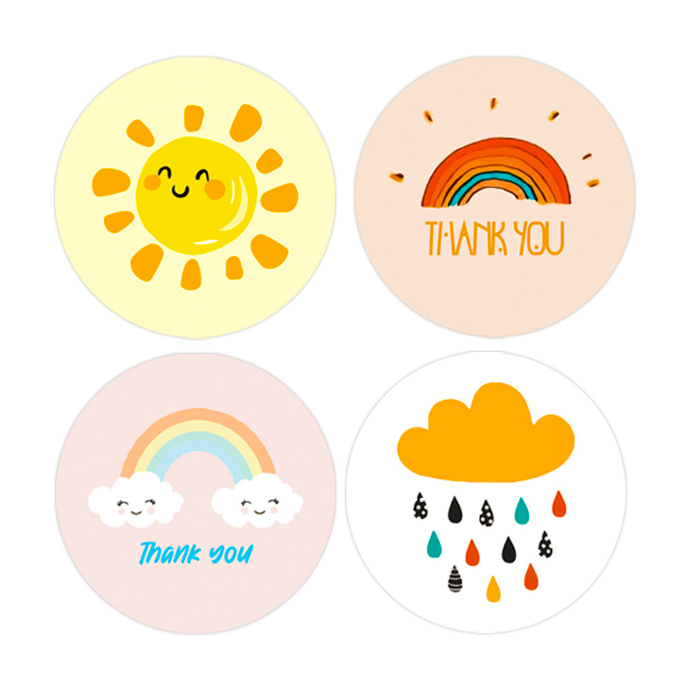 贴纸500张可爱太阳彩虹儿童卡通奖励贴画手工贴纸