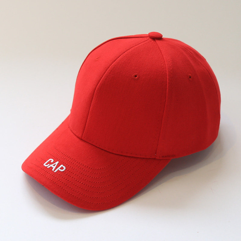 韩版红色帽子女 潮流百搭棒球帽男生夏季纯色嘻哈韩国鸭舌帽休闲