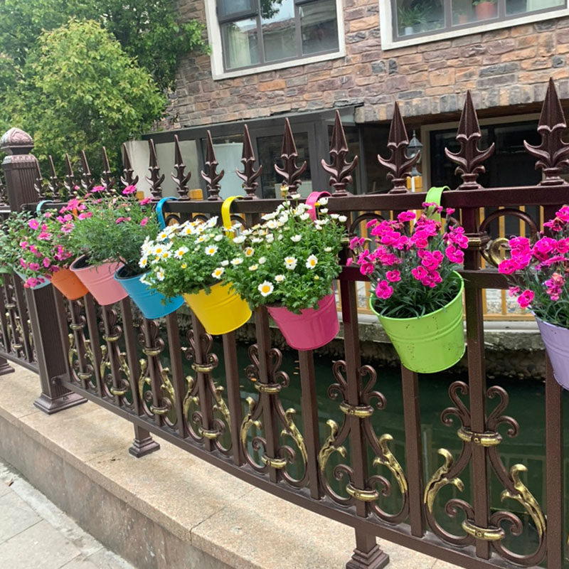 阳台护栏围栏挂桶花盆挂盆田园家居饰品吊盆创意花盆
