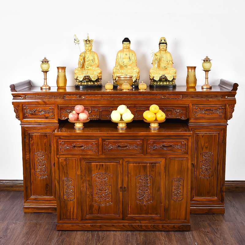 > 实木樟木供桌佛桌供台佛台神台条案台中式家用客厅雕花香案条案