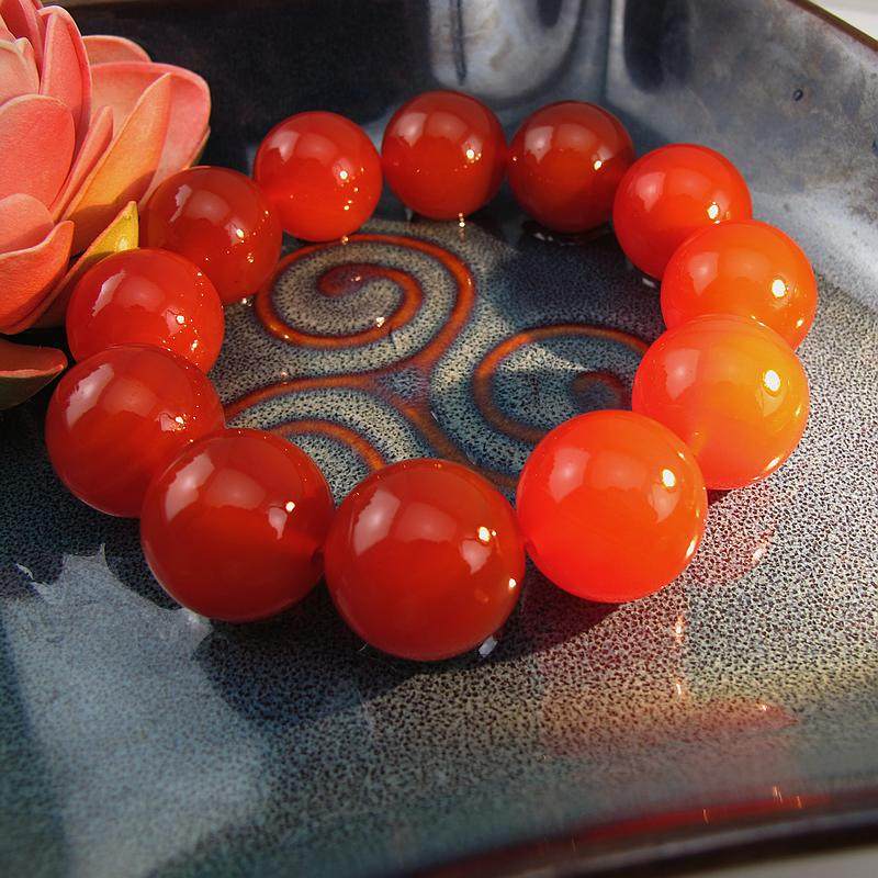 相石缘5a玛瑙手串男天然红玉手链男士男款本命年手链