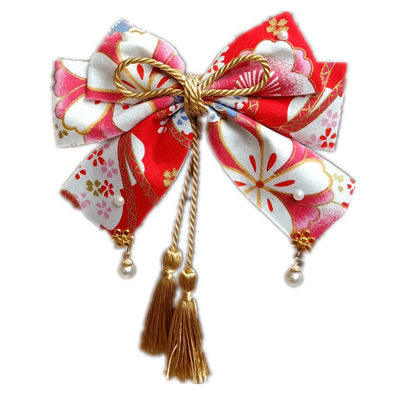 原创包邮和风发饰超大蝴蝶结发夹lolita日系和服发饰