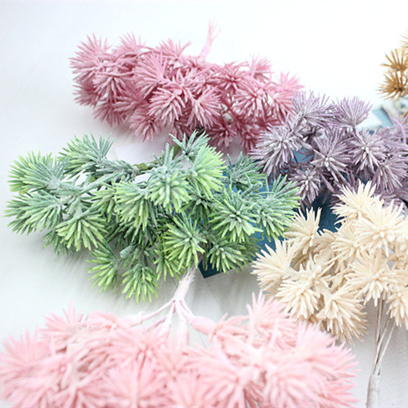 仿真diy森系塑料松枝假花松树手工仿真花