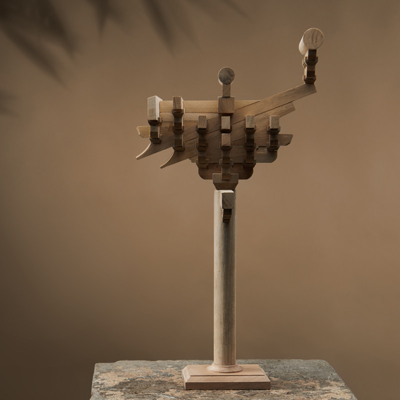 一诺轩晚峰书屋中国榫卯积木宋式六铺作补间斗栱古建筑榫卯积木