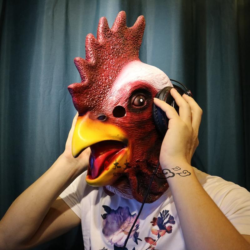 公鸡面具头套 cos动物头套老鹰抓小鸡幼儿园表演抖音直播道具