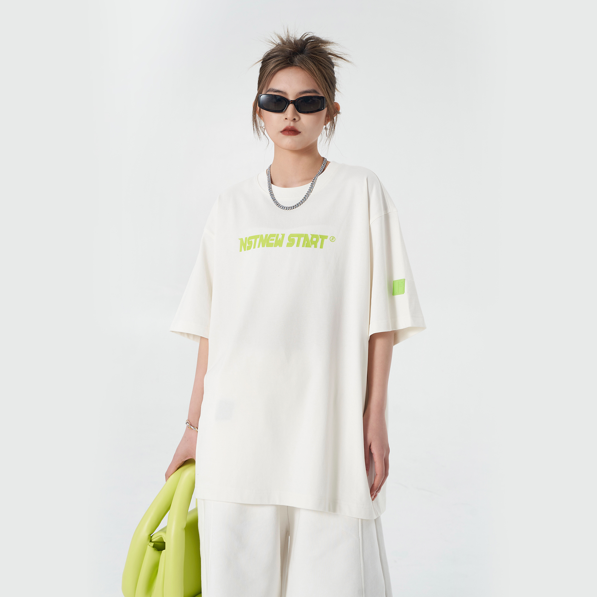 NSTNEW START横排LOGO基础印花2022年夏季新款无性别情侣短袖T恤