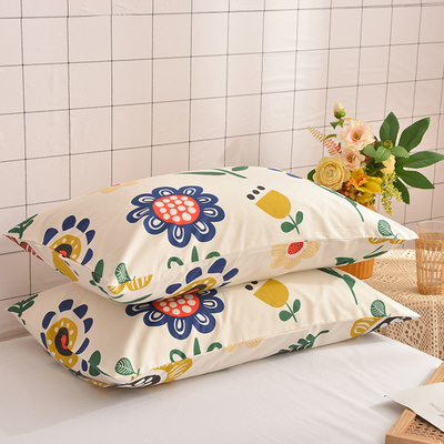 纯棉枕套全棉枕头套单人学生宿舍双人家用枕芯套48x74cm一对装拍2