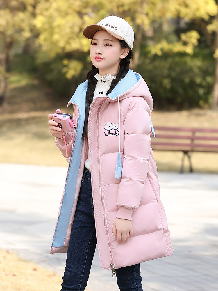 中学生外套大童15岁韩版可爱翅膀鸭绒羽绒服白鸭绒羽绒服