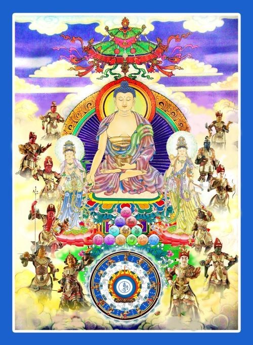 藏式药师佛十二药叉药师结编织手绳 手工五色缕挂件 祈愿平安顺意