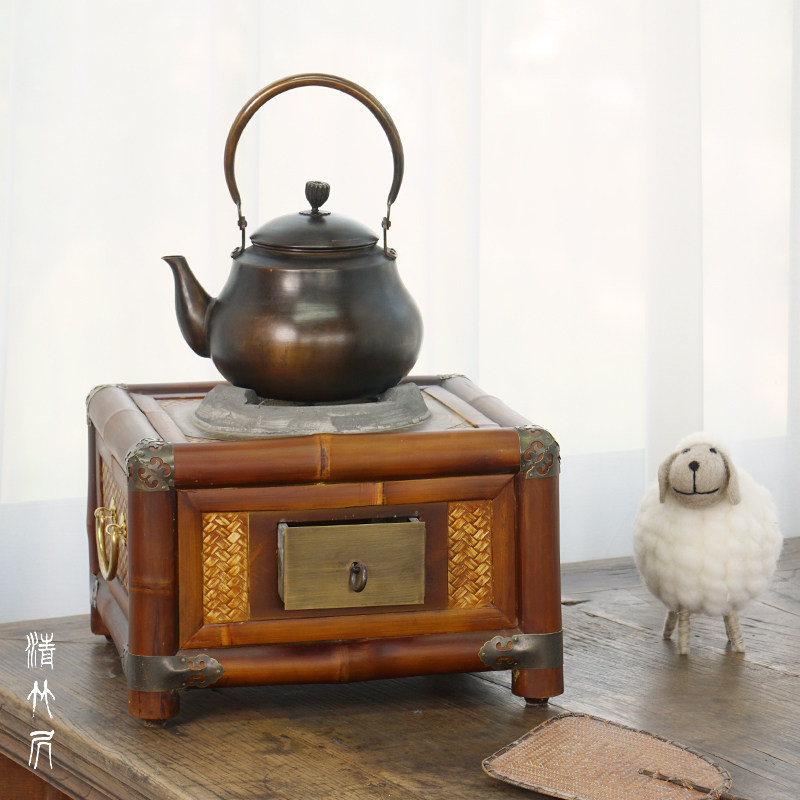 茶炉家用炭火火炉竹炉碳炉木炭橄榄核桃炭铁壶茶道