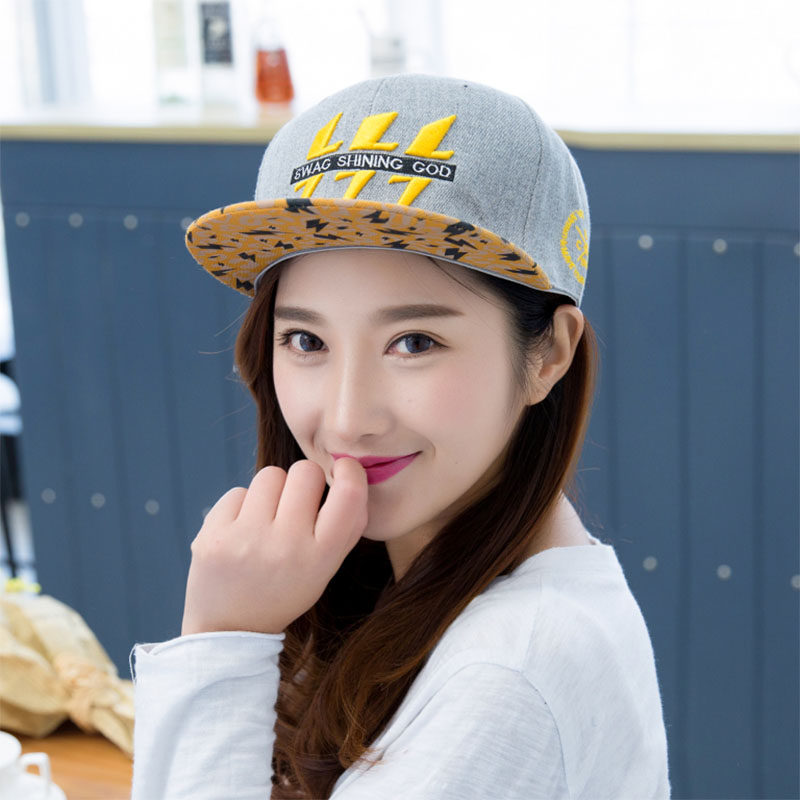 韩版女户外棒球帽夏季鸭舌帽子遮阳帽嘻哈帽潮男帽街舞防晒平沿帽
