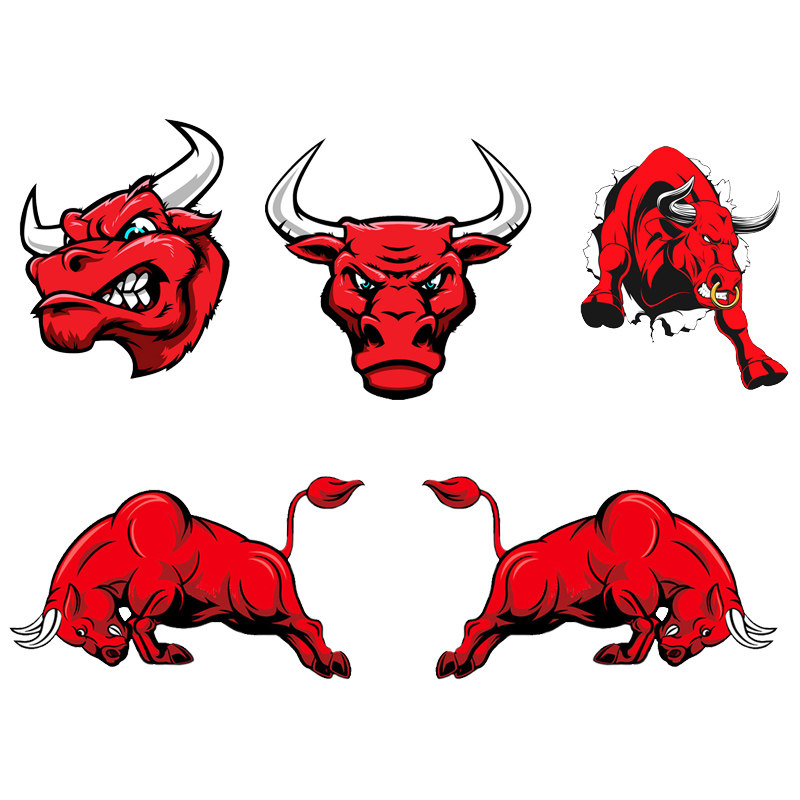 车贴红牛牛头贴纸创意个性卡通公牛装饰汽车车门汽车装饰贴