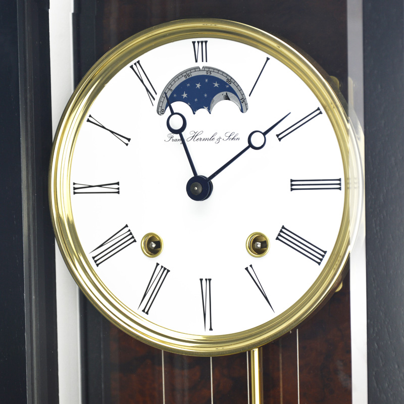 赫姆勒hermle德国原装经典复古欧式月相居家机械挂钟