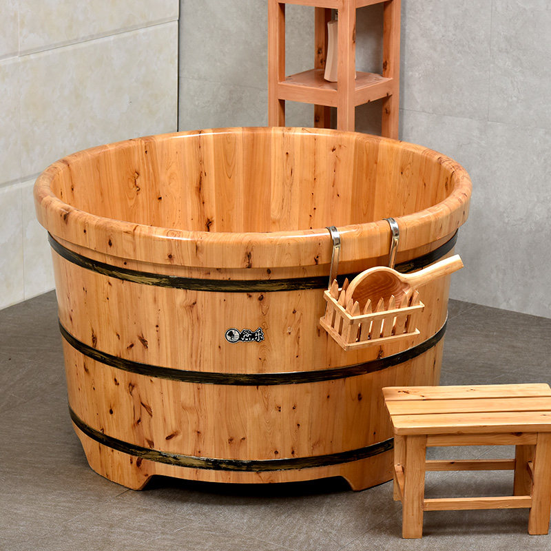 泡澡木桶浴桶成人浴盆浴乐野生圆桶沐浴桶
