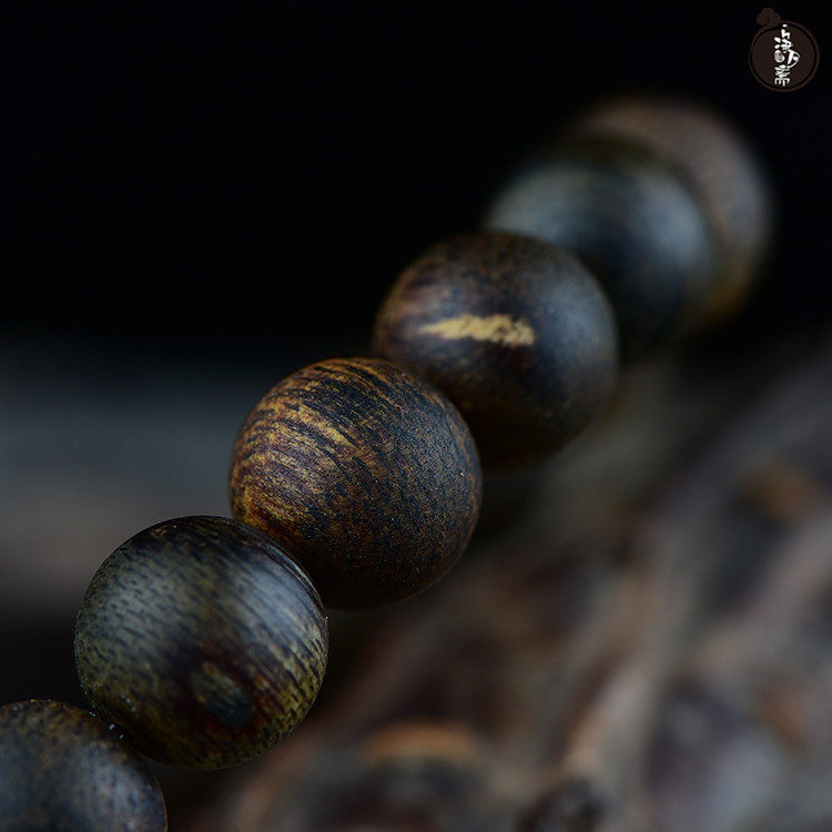 珍藏藏品沉水级8mm越南芽庄白奇楠沉香佛珠手串佛珠