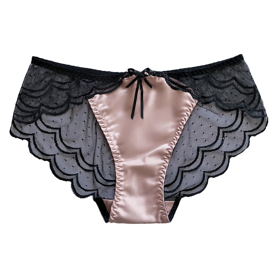 gpldentiger财阀太太法式性感缎面奢华内裤蕾丝低腰平角裤
