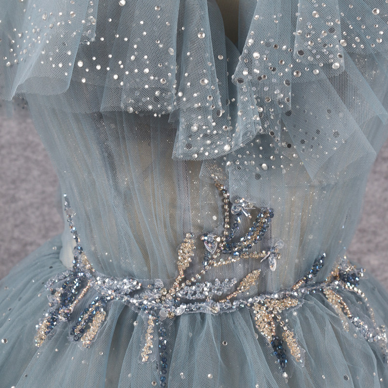 新款渐变变色梦幻星空甜美婚纱礼服裙艺聚会party礼服