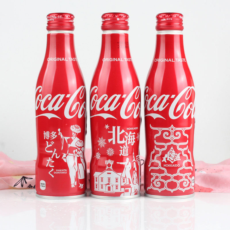 日本进口cocacola限量收藏版铝瓶可口可乐饮料男友生日碳酸饮料