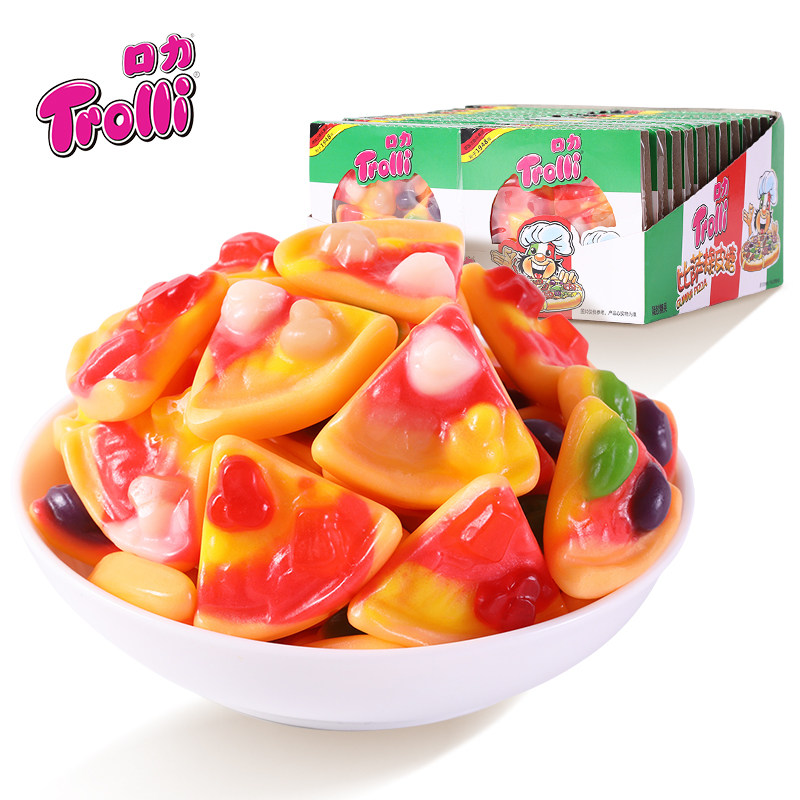 trolli德国口力比萨橡皮橡皮糖糖果408g汉堡披萨糖果