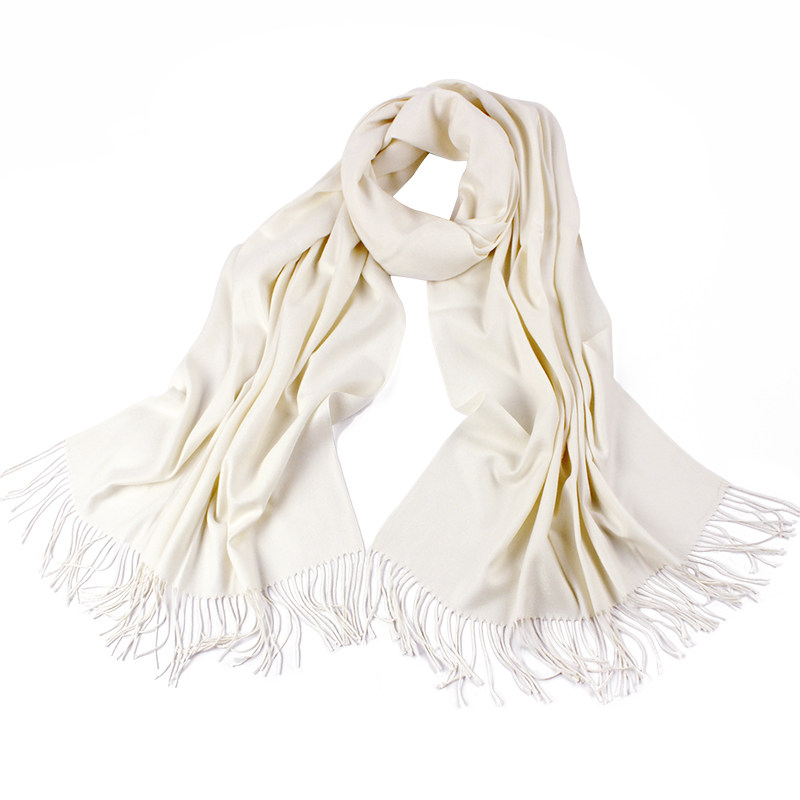 乔晶晶新款2021披肩白披肩羊绒羊毛冬季围巾白色围巾