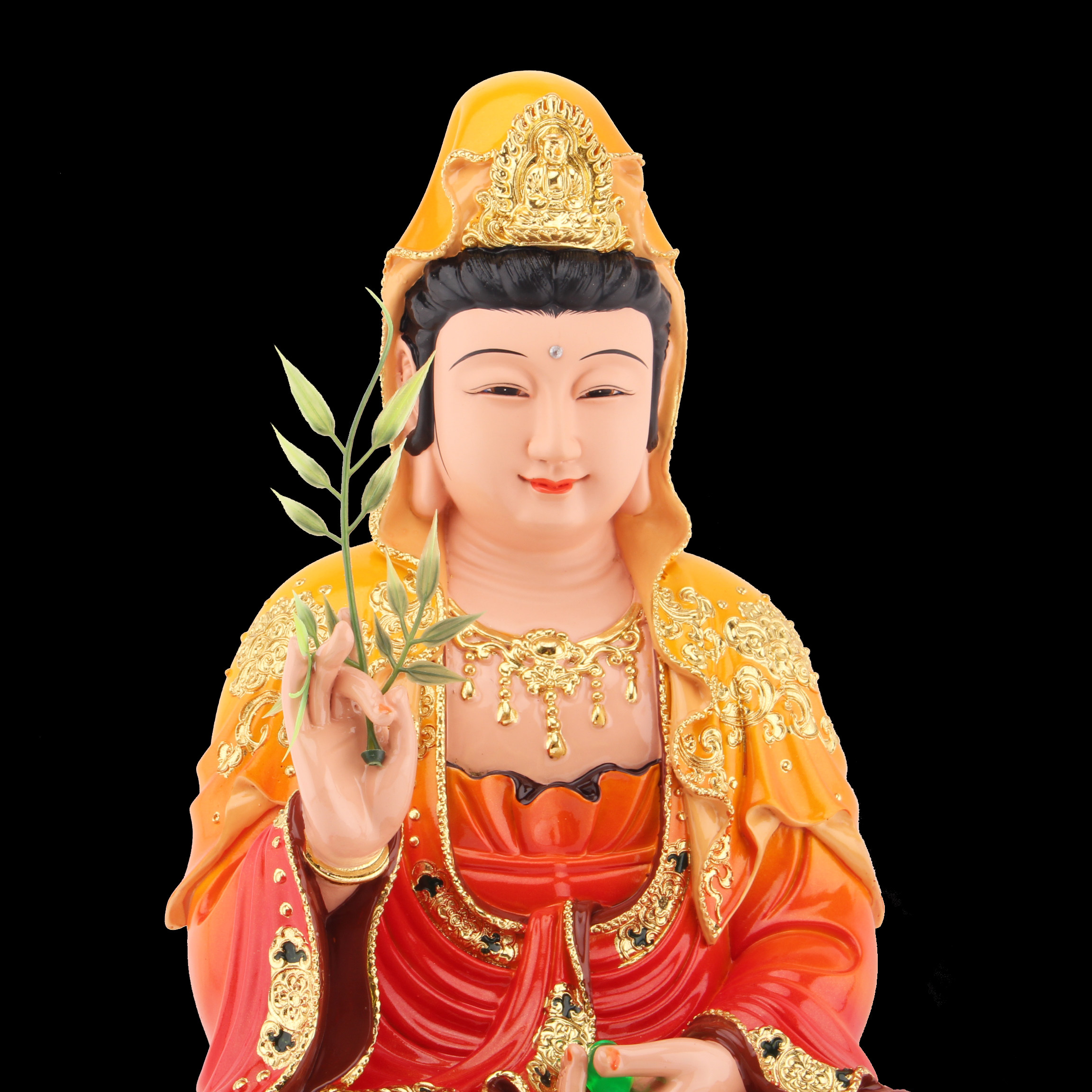 观音树脂彩绘菩萨佛像南海娘娘娑婆三圣家用摆件