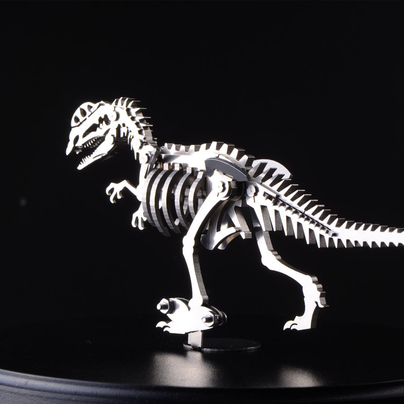 恐龙钢魔像神兽不锈钢金属模型送展展示侏罗纪双脊其他模型玩具