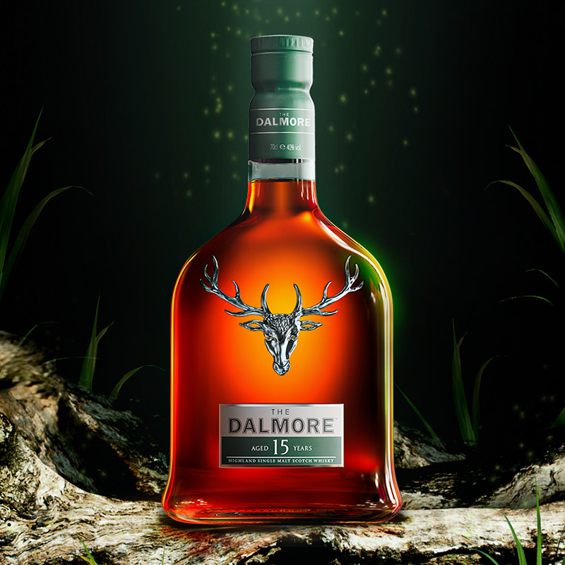 倾酌帝摩达尔dalmore15年单一麦芽威士忌苏格兰原装进口威士忌