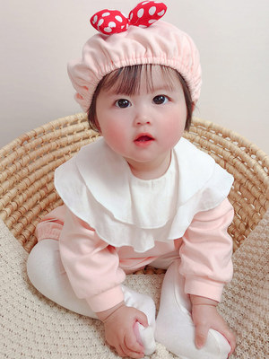 女婴儿春装满月半岁女宝宝白天公主百日宴拍照衣服女宝薄棉连体衣