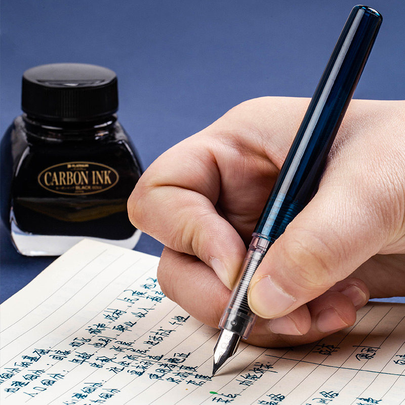 钢笔platinum透明正品儿童可替换笔墨示范套装练字钢笔