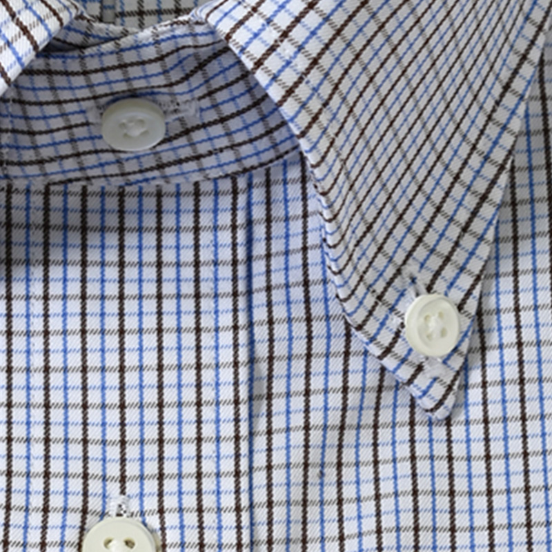 衬衫镰仓长袖纽扣翻领商务格子kamakurashirts日本衬衫