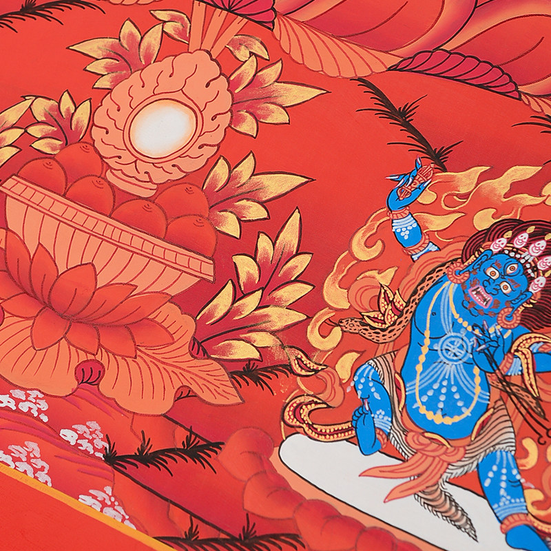 四臂观音唐卡藏式佛教佛像居家供奉手绘装裱藏族唐卡