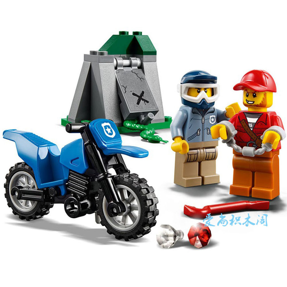 lego乐高60170警察城市山地警车越野追捕山涧建构