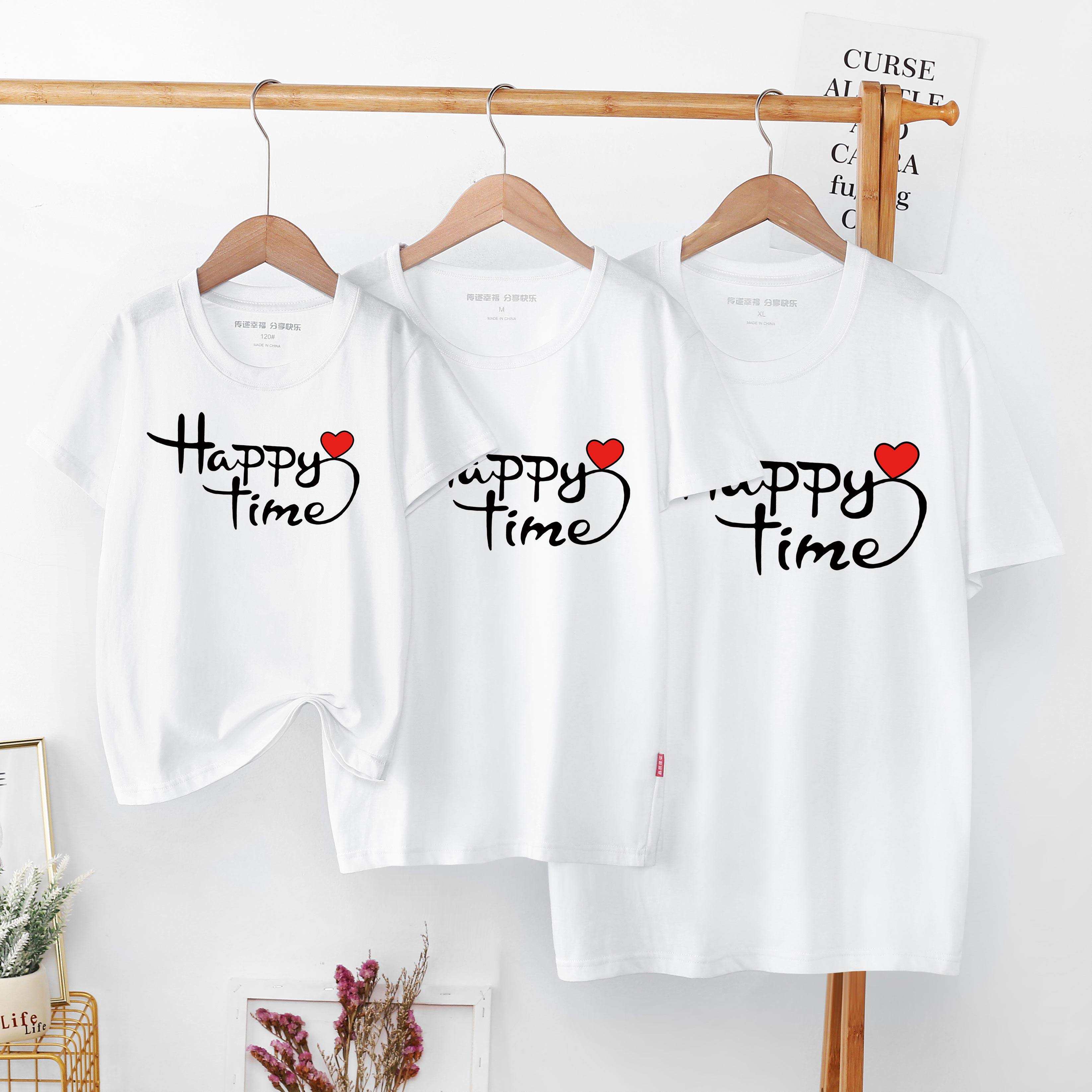 亲子装2022牛年短袖纯棉红色本命年衣服一家三口亲子装