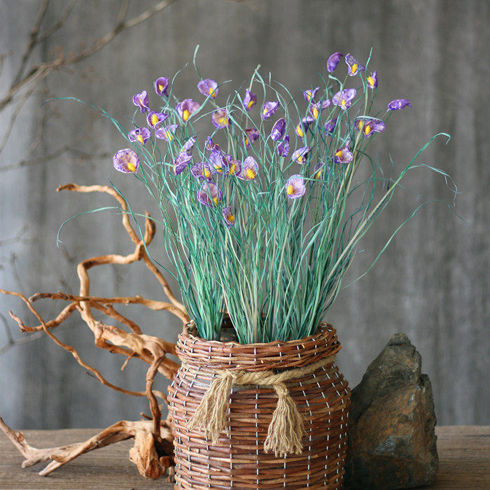 羽扇干花文艺返璞归真室内装饰手工手工制制作艺术兰花干花