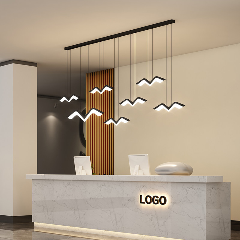 吊灯北欧简约前台吧台公司酒吧工程现代2021年智能灯光
