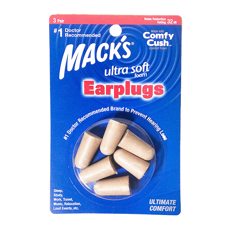 美国macks耳塞隔音降噪睡眠睡觉学习午睡学生隔音耳塞